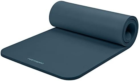 Retrospec Solana Yoga Mat 1" Thick w/Nylon Strap for Men & Women - Non Slip