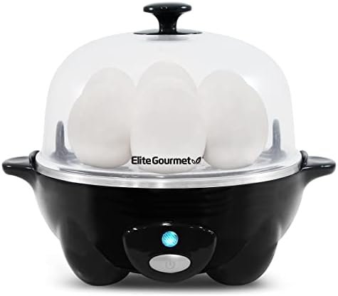 Elite Gourmet EGC-007B# Rapid Egg Cooker, 7 Easy-To-Peel, Hard, Medium