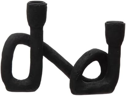 Bloomingville Resin Taper, Black Candle Holder