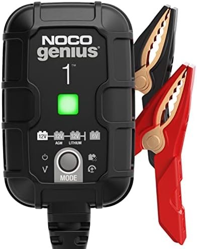 NOCO GENIUS1, 1A Car Battery Charger, 6V and 12V Automotive Battery Charger
