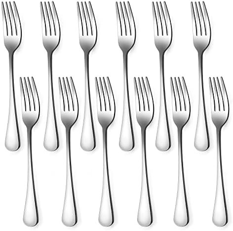 Set of 12, Stainless Steel Dinner Forks Silverware Set, Heavy-Duty Dinner Forks