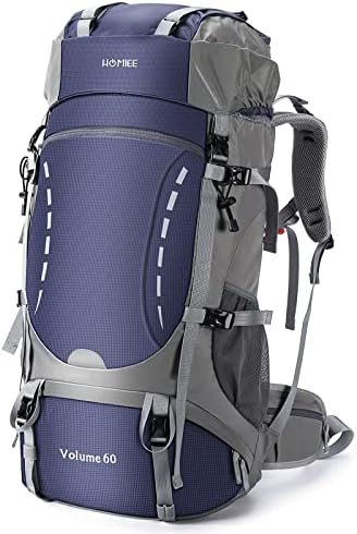 HOMIEE 50-60L Hiking Travel Camping Backpack for Outdoor, Waterproof Lightweight