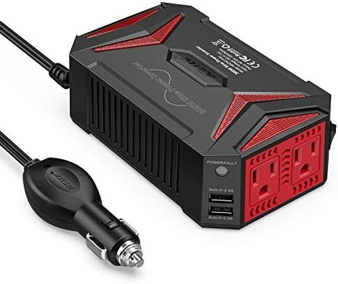 BESTEK 300Watt Pure Sine Wave Power Inverter Car Adapter DC 12V to AC 110V