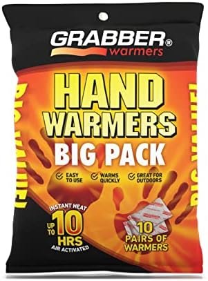 Grabber Hand Warmers - Long Lasting Safe Natural Odorless Air Activated Warmers