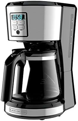 BLACK + DECKER 12 Cup Programmable Coffee Maker in Stainless Steel