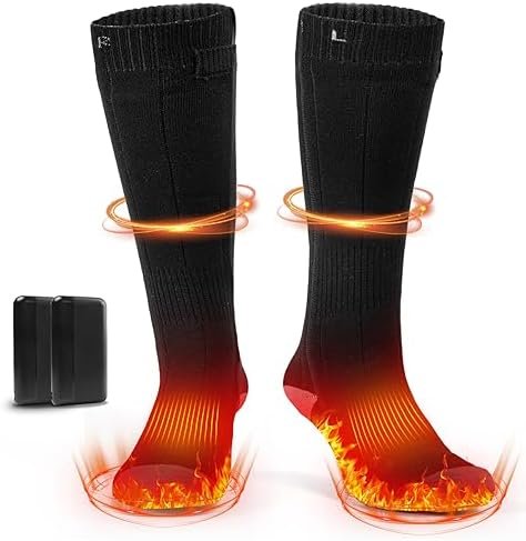 Heated Socks for Men and Women, 4000mAh Electric Rechargeable Heating Thermal