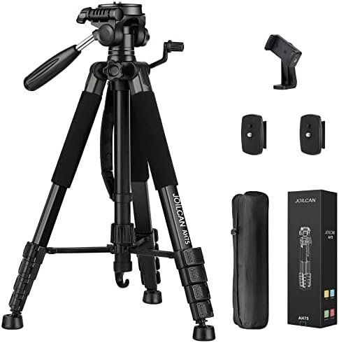 Tripod Camera Tripods, 74" Tripod for Camera Cell Phone Video Photography, Heavy