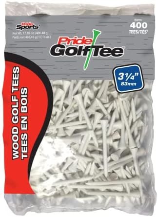 Pride Golf Tee 3-1/4-Inch Deluxe Tee 400-Count, White