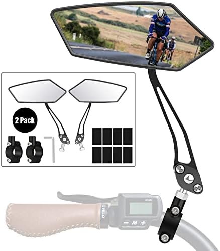 Diyife Bike Mirror, [2pc, Pair] HD Wide Angle Large Bicycle Rear View Mirror