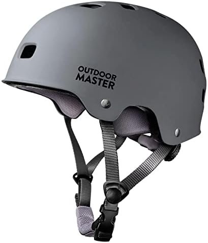 OutdoorMaster Skateboard Cycling Helmet - Two Removable Liners Ventilation Multi-Sport
