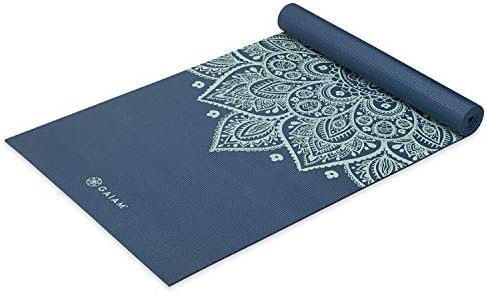 Gaiam Yoga Mat - Premium 5mm Print Thick Non Slip Exercise & Fitness Mat