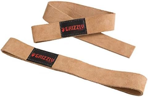 Grizzly Fitness 1.5" Premium Genuine Leather Lifting Wrist Straps for Men and