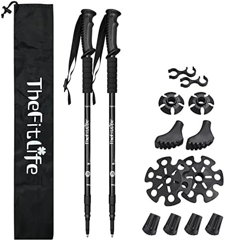 TheFitLife Nordic Walking Trekking Poles-2 Pack with Antishock and Quick Lock System
