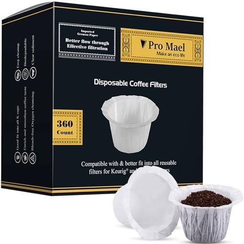 51-2mpQc8JL._AC_.jpg Pro Mael Disposable Coffee Filters 360 Count Coffee Filter Paper for Keurig - Image 1