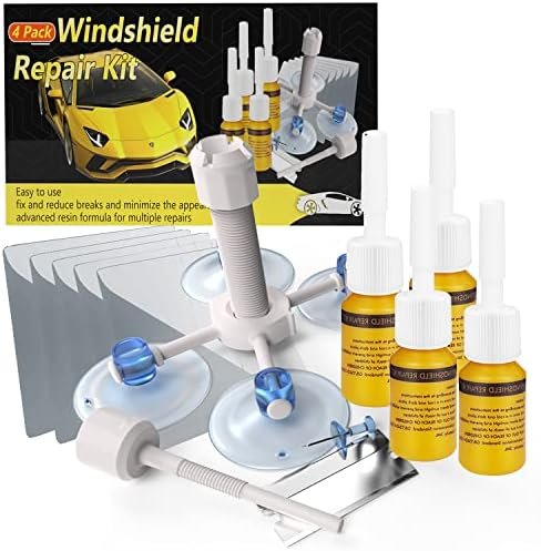 512262UeHlL._AC_.jpg UNIIOON Windshield Crack Repair Kit, Glass Repair Fluid 4 Pcs Car Glass Repair - Image 1