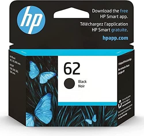 HP 62 Black Ink Cartridge | Works with HP ENVY 5540, 5640, 5660, 7640 Series