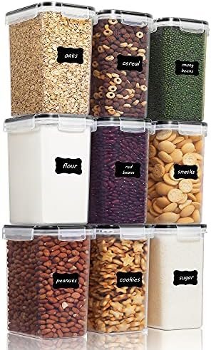 Vtopmart Set of 9 Airtight Food Storage Containers with Lids,Plastic Kitchen