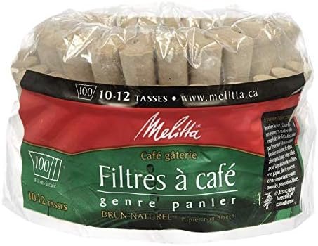 Melitta 629350 Super Premium Natural Brown Basket Coffee Filters 100s, Green