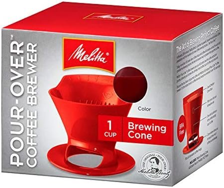 518rgPUt7oL._AC_.jpg Melitta 640820 Ready Set Joe Filter Cone Pourover Cone Manual Brewer, One Cup - Image 1