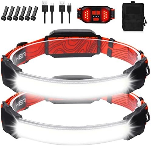 Headlamp Rechargeable 2 Packs,1500 Lumen 6 Modes LED Headlamp