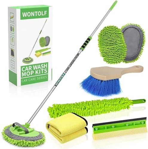 Wontolf 62'' Car Wash Brush with Long Handle Chenille Microfiber Car Wash Mop