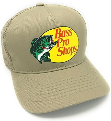 Authentic Bass Pro Mesh Fishing Hat - Khaki Adjustable One Size Fits Most