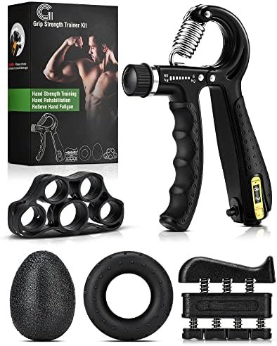 Gonex Hand Grip Strengthener with Counter, Forearm Trainer Workout Kit (5Pack)