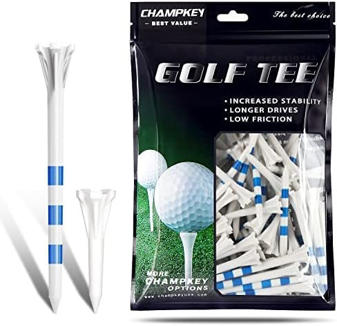 51ksLd8z2IL._AC_.jpg CHAMPKEY Original Plastic Golf Tees 100 Pack | 85 Driver Tees - Image 1