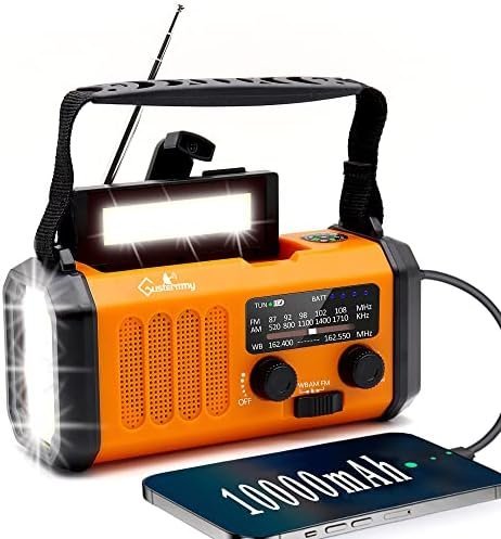 Emergency Hand Crank Weather Radio with 10000mAh Battery Backup,Type-C Charging