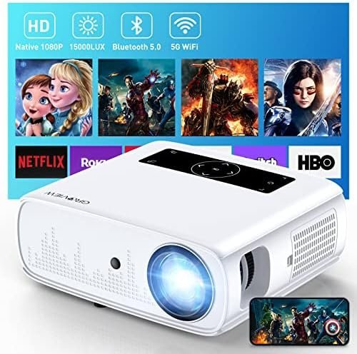 51leErqruL._AC_.jpg GROVIEW Projector, 15000lux 490ANSI Native 1080P WiFi Bluetooth Projector - Image 1