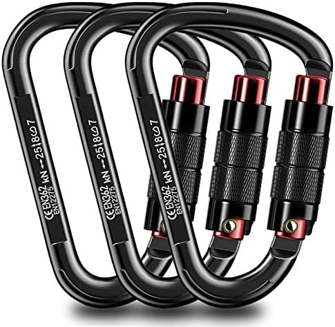 AINIKEY UIAA Certified 25KN Auto Locking Climbing Carabiner Clips, Professional Twist