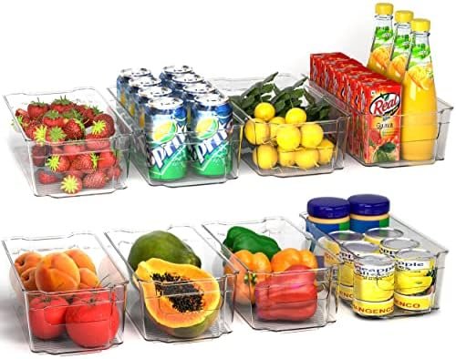 KICHLY 8 Pantry Organizer - Fridge Organizers for Freezer & Refrigerator