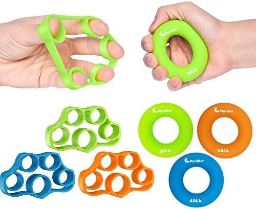 Hand Grip Strengthener, Finger Exerciser, Grip Strength Trainer (6 PCS)