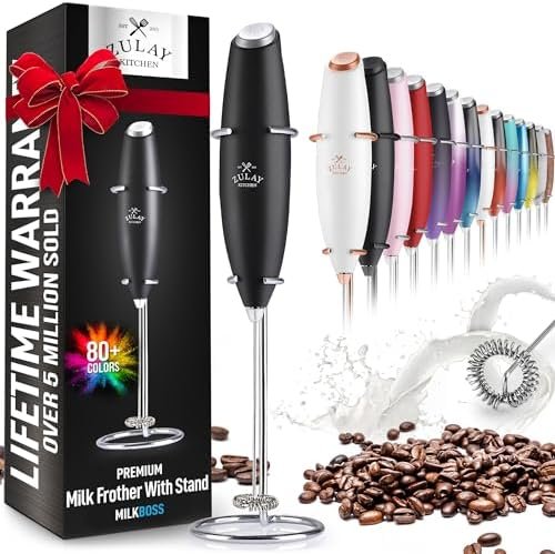 51z7sbH-rjL._AC_.jpg Zulay Powerful Milk Frother Handheld Foam Maker for Lattes - Whisk Drink Mixer - Image 1