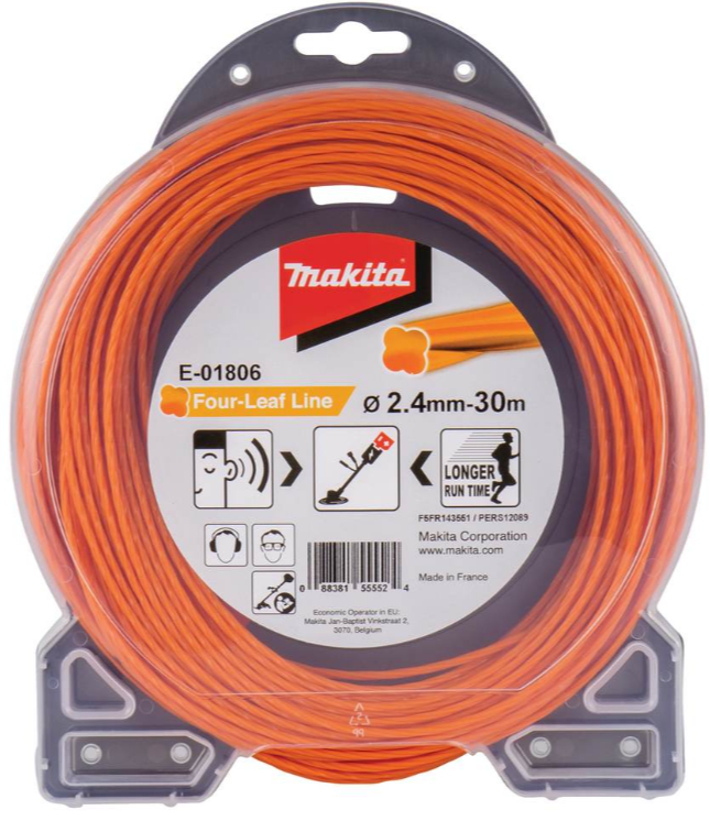 Makita E-01806 2.4mm x 30m Four Leaf Nylon Trimmer Line Cable