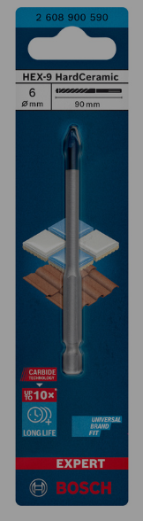 Bosch Expert HEX-9 Hard Ceramic Tile Drill Bit 6 x 90mm