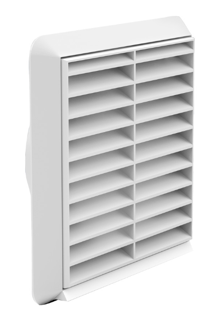Square Ducting Louvred Grille 154 x 154mm White